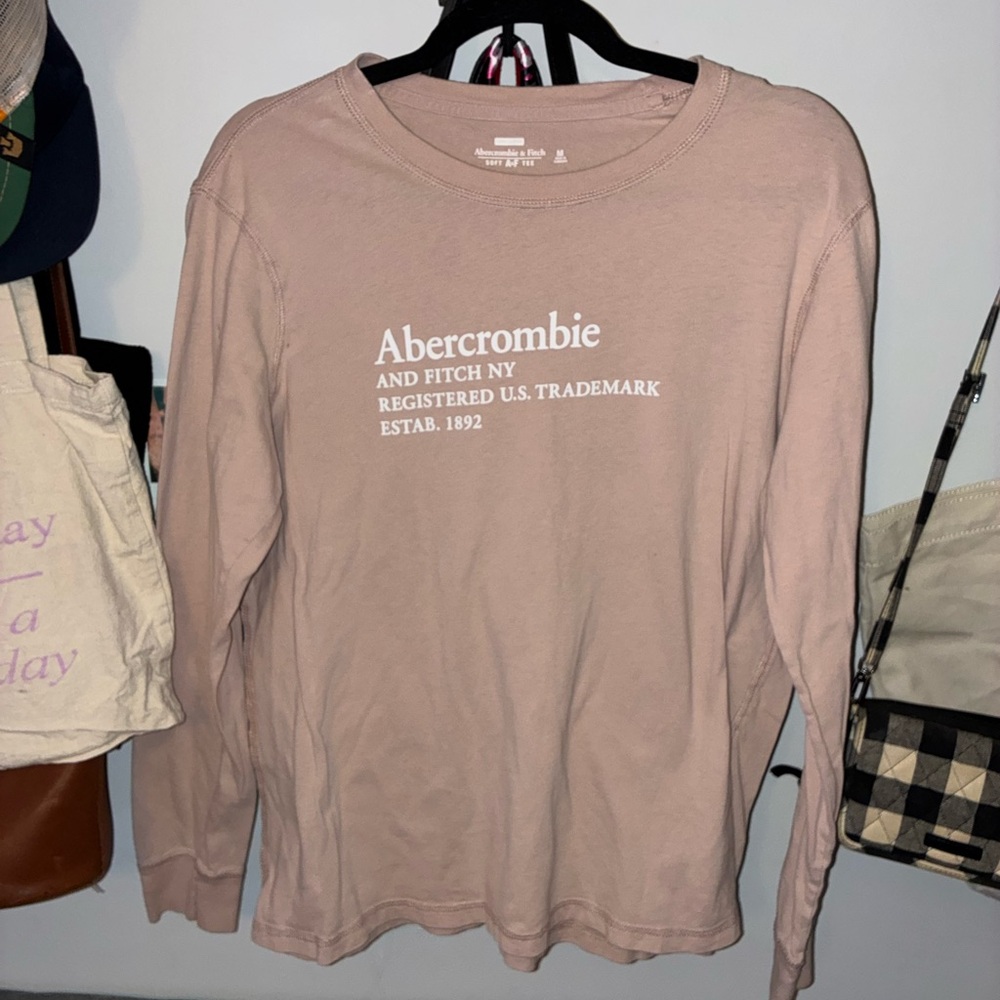 Abercrombie & Fitch Soft Logo Tee - Mauve Pink